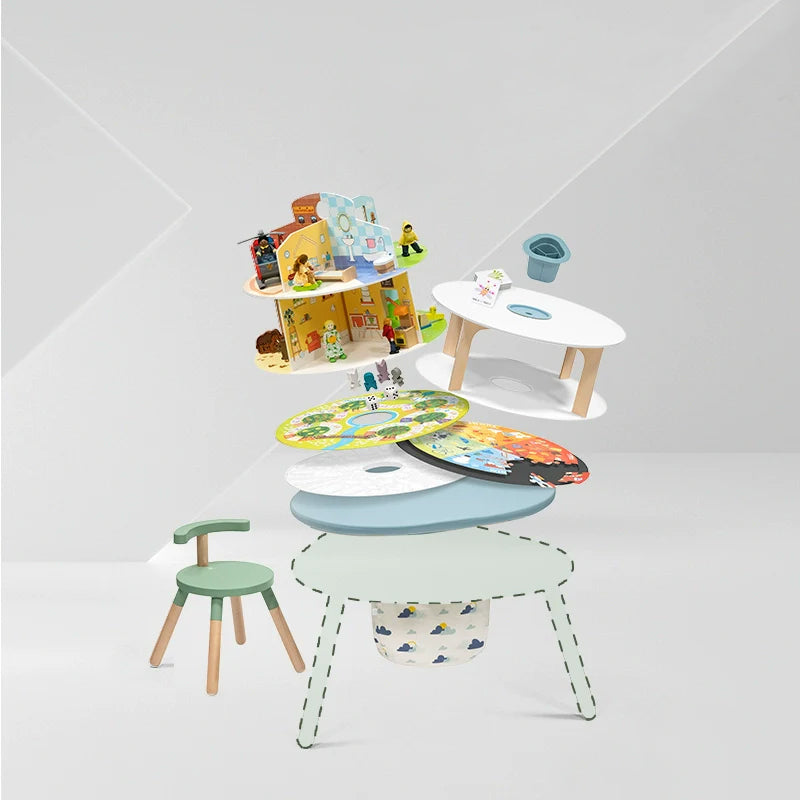 ✨Multifunctional children's toy game table and educational table and chairs: a fun treasure box to start your child's growth journey🎉